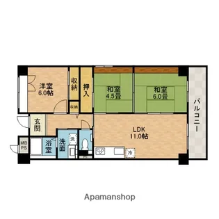 ラフィーネ上牧【3階】の間取り