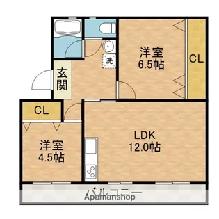 富田第二住宅61号棟【2階】の間取り