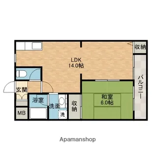 ハイツ八幡【3階】の間取り