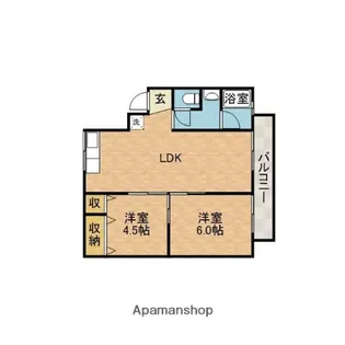 木下第2マンション【4階】の間取り