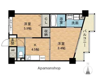 バレーロード辻子【1階】の間取り