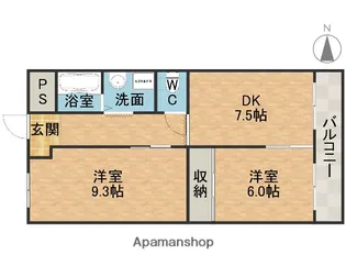 シャルマンコーポ摂津富田【623号室】の間取り