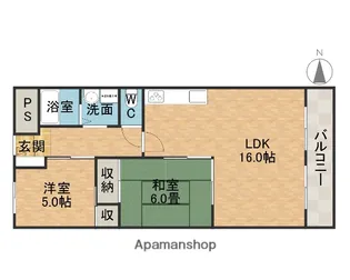 シャルマンコーポ摂津富田【212号室】の間取り