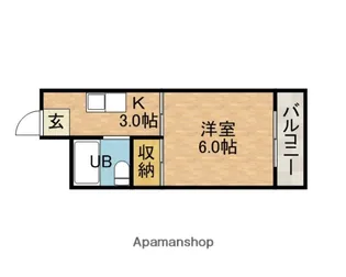 松原梅本ハイツ【3階】の間取り