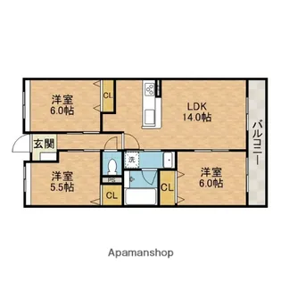 アムールカセイ【2階】の間取り