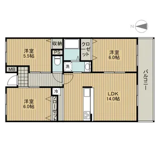 アムールカセイ【1階】の間取り