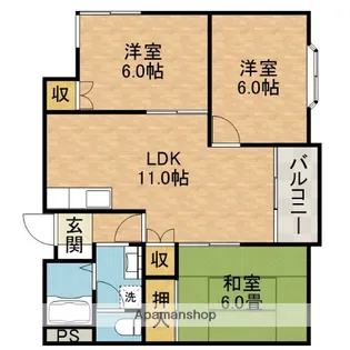 メゾンフラグランス【2階】の間取り