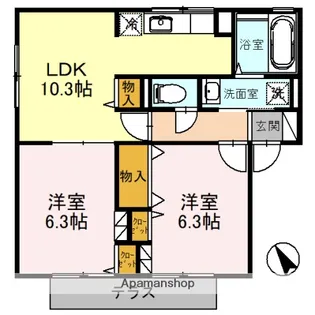 クレベール登【1階】の間取り