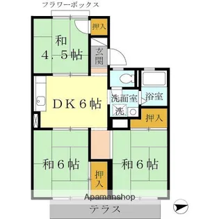 高井ハイツC棟【1階】の間取り