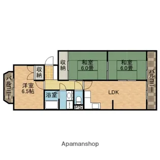ロイヤルハイツ登美の里【1階】の間取り