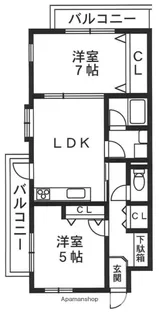 サンハイツキャッスル【1階】の間取り