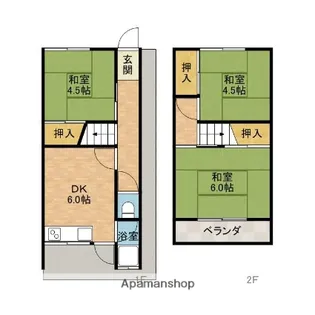 大阪府高槻市塚原3丁目【テラスハウス】の間取り