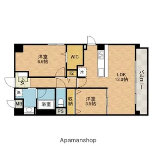 BERRY BLUE 高槻【1階】の間取り