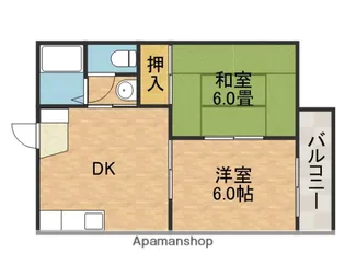 リバーサイドハイツ【2階】の間取り