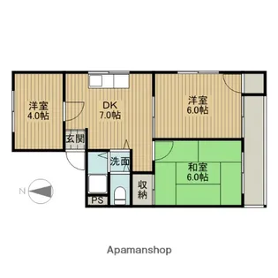 サンワライフマンション【4階】の間取り