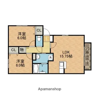 ピュアコート【1階】の間取り