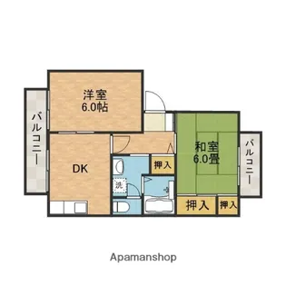 ディアス西真上 B棟【1階】の間取り