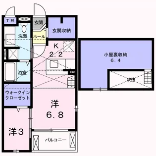 フレグラントオリーブ【201号室】の間取り