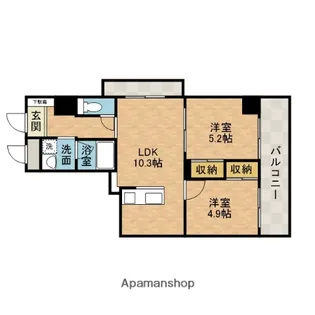 山崎マンション16高槻芥川【4階】の間取り