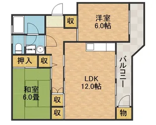2LDKの間取り画像