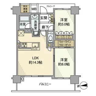 シエリア高槻松原町【8階】の間取り
