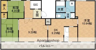 高槻野村マンション【1階】の間取り