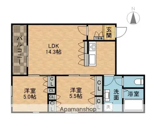 ユーフォリア デマル【3階】の間取り