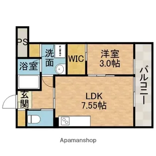 キニスム東五百住町3丁目【3階】の間取り