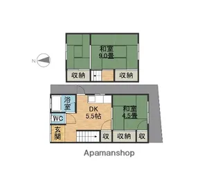大阪府高槻市山手町1丁目【テラスハウス】の間取り