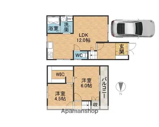 大阪府高槻市城南町2丁目【一戸建】の間取り