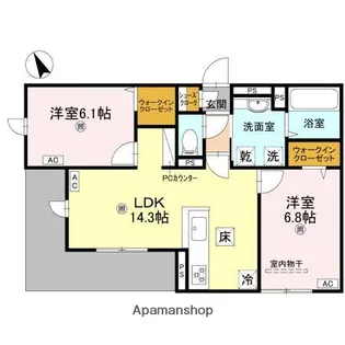 D-residence桜井【1階】の間取り