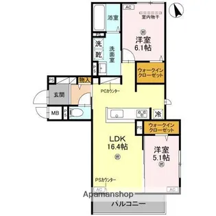 D-residence桜井【3階】の間取り