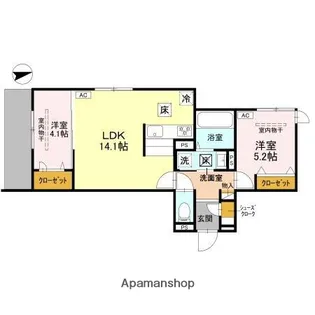 D-residence東五百住町【2階】の間取り