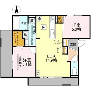 D-residence下田部A棟【1階】の間取り