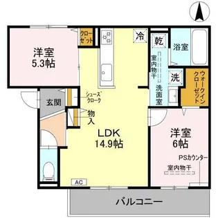 D-residence下田部A棟【3階】の間取り