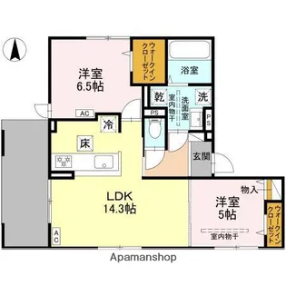 D-residence下田部B【1階】の間取り