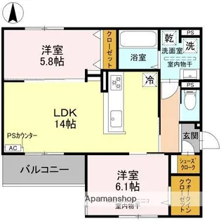 D-residence下田部B【3階】の間取り