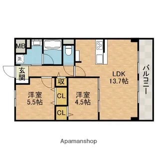 仮称)高槻市八幡町PJ【2階】の間取り