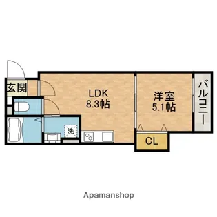 クレアール高槻古曽部【1階】の間取り
