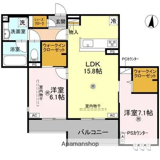 ロンジェヴィータ【3階】の間取り