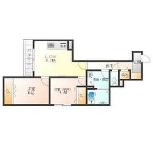 Healing Grace高槻高西町A棟【3階】の間取り