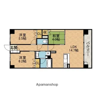 ブランニード水無瀬【10階】の間取り