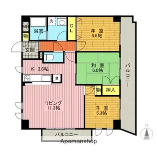 モナヴェイル【3階】の間取り