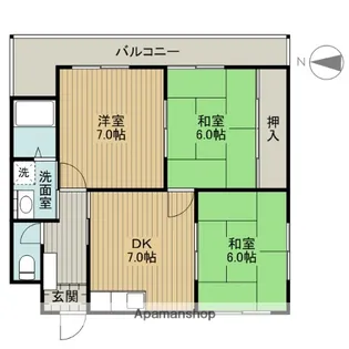 第3マーブルハイツ【201号室】の間取り