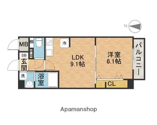 ソラージュ茨木【8階】の間取り