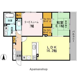 シャトーUMAKAWA【1階】の間取り