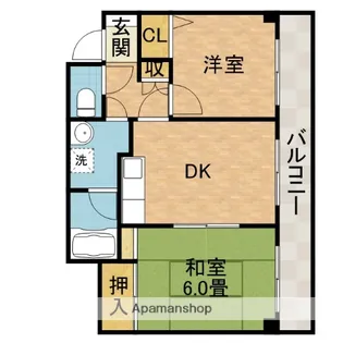 ハイツションブリアン【4階】の間取り