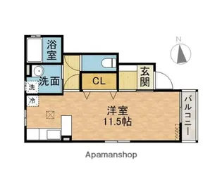 アジャート清流C棟【1階】の間取り