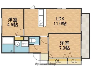 エスポワール【1階】の間取り