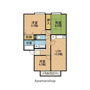 エクセル南茨木B棟【2階】の間取り